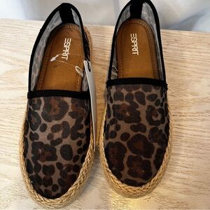 NWT Esprit Naveen Women's Leopard Print Mesh Espadrilles/Loafers-size 6